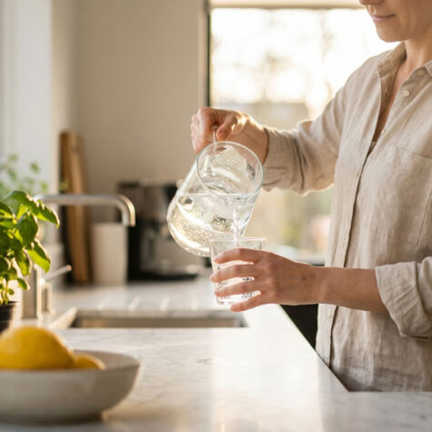 "Καθαρό νερό σε μοντέρνα κουζίνα — οδηγός φίλτρων νερού"