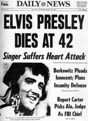 ΕΦΗΜΕΡΙΔΑ ΓΙΑ ΘΑΝΑΤΟ PRESLEY