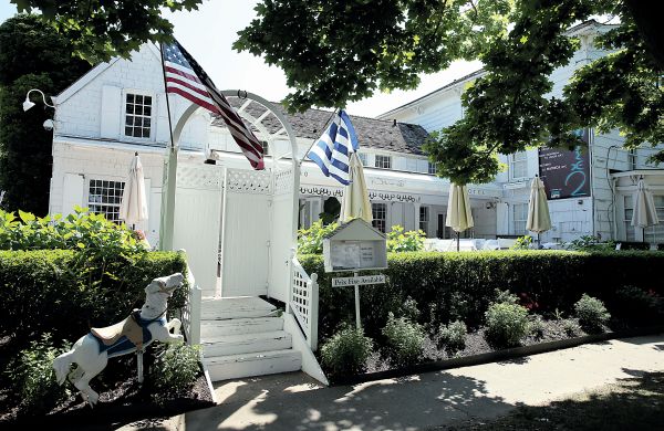 General views of Nammos Greek restaurant located at 136 Main Street where singer Jennifer Lopez held her 45th birthday celebration in Southampton, New York