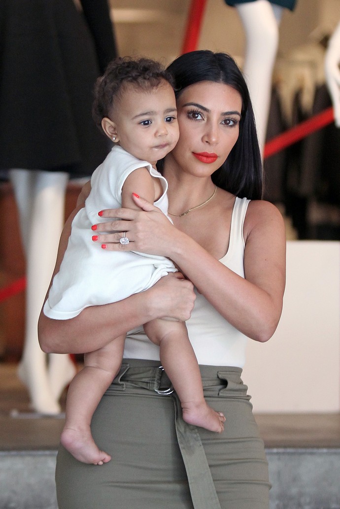 Kim Kardashian and baby North shop at Jeffrey's in the Meatpacking District in New York City
