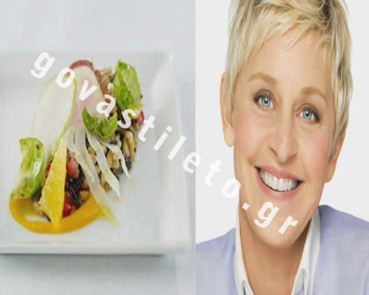 Elen Degeneres Host of the oscars BUTTERNUT SQUASH WITH FARRO AND WID RICE