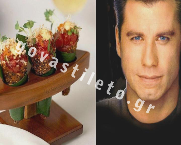 John Travolta SPICY TUNA TARTARE IN A SESAME SEED CONE