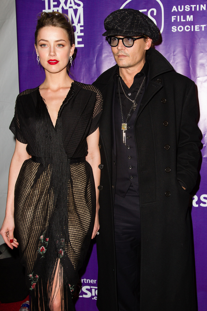 Johnny Depp shows up to support fiancée Amber Heard at the Texas Film Awards