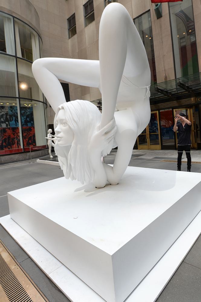 A Kate Moss painted bronze sculpture entitled