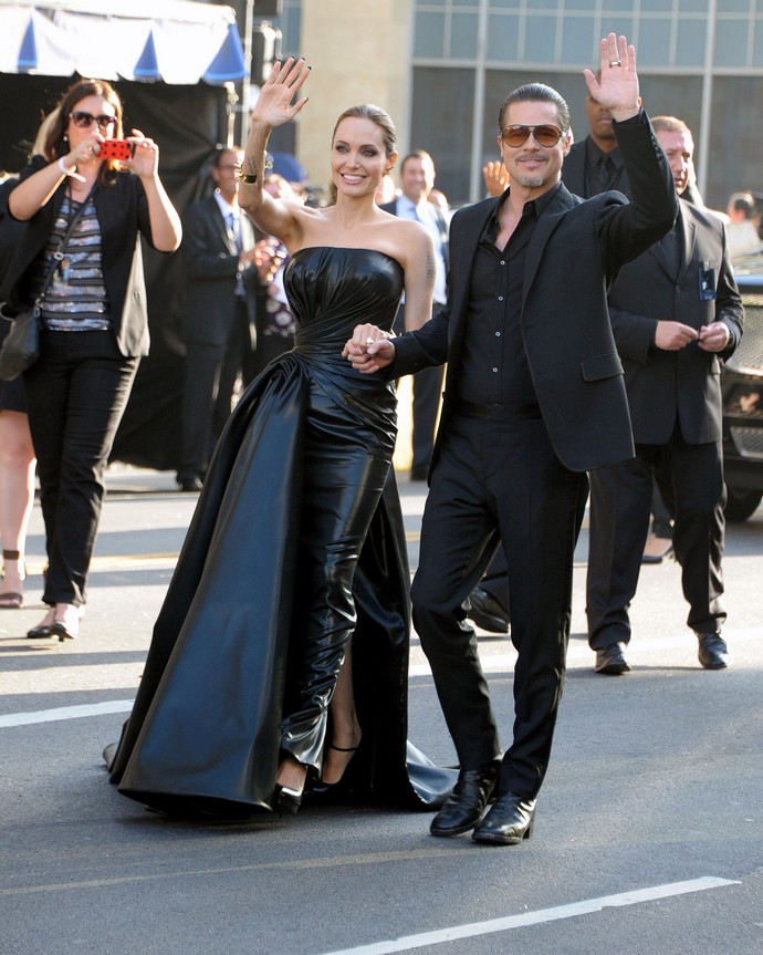 Angelina Joie and Brad Pitt attending Hollywood Premiere in Los Angeles, Ca.