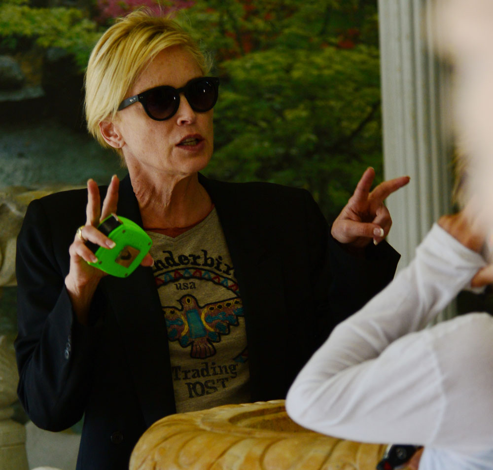 EXCLUSIVE: Sharon Stone checks out some statues, planters and such at a stone store along Robertson Boulevard in Beverly Hills, CA