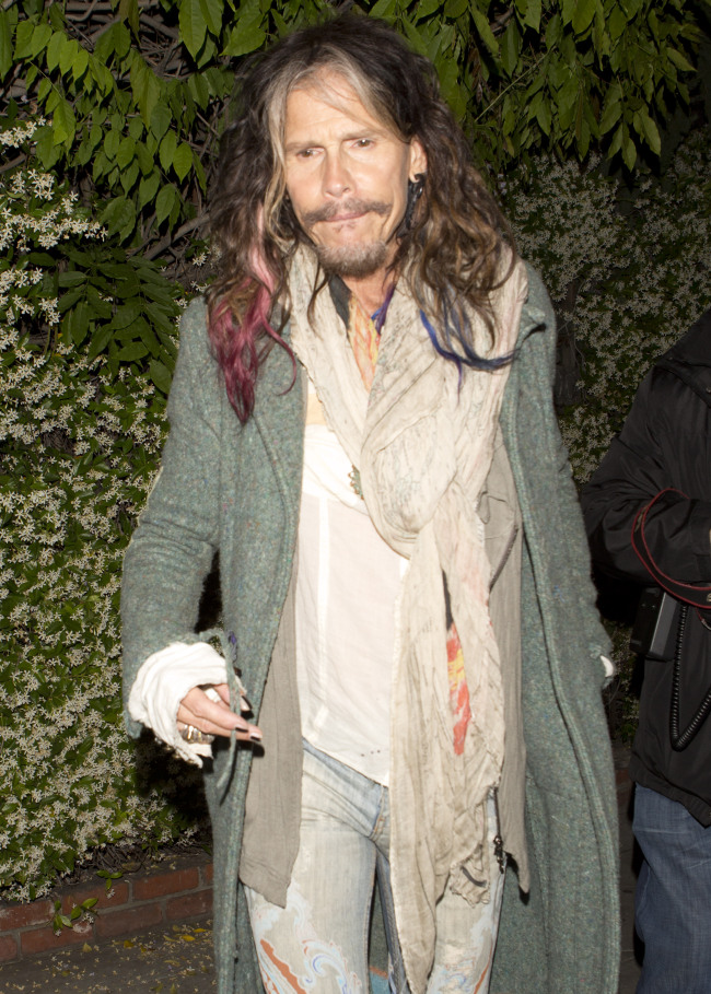 Aerosmith's Steven Tyler was seen leaving a private party in West Hollywood, CA