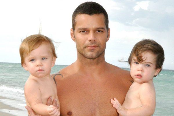 Ricky Martin with his sons Valentino and Matteo